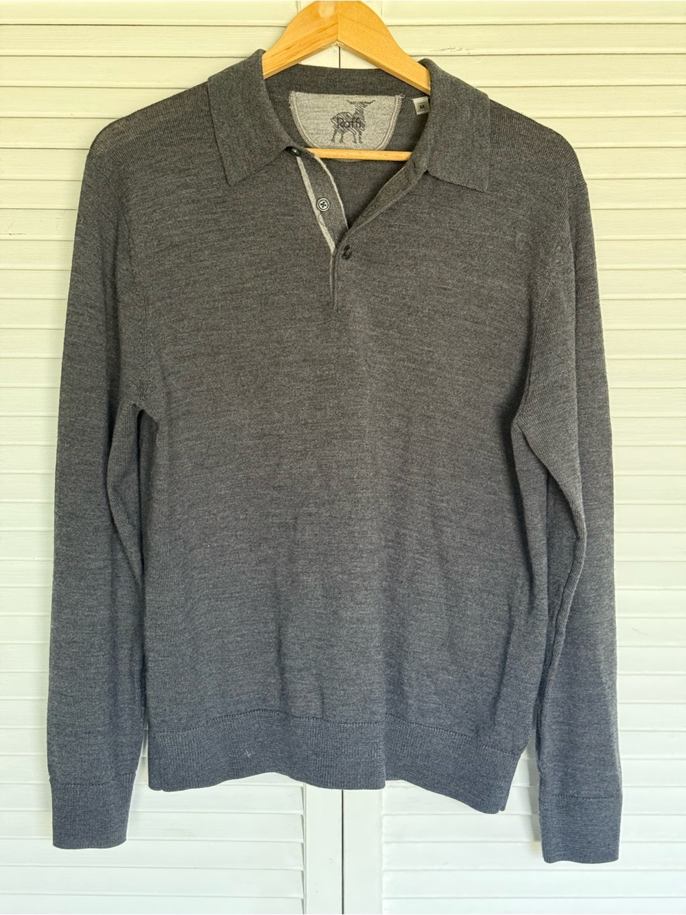 Raffi Charcoal Gray Polo Knit Sweater